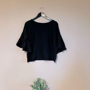 ✨PQLA✨ cropped flutter sleeve top